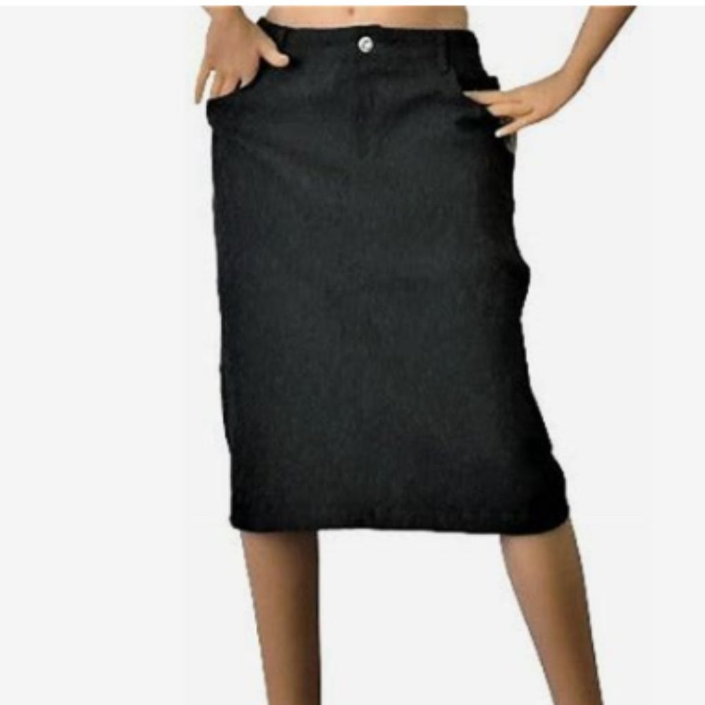 Classic Black Midi Pencil Skirt - Sleek Everyday Style